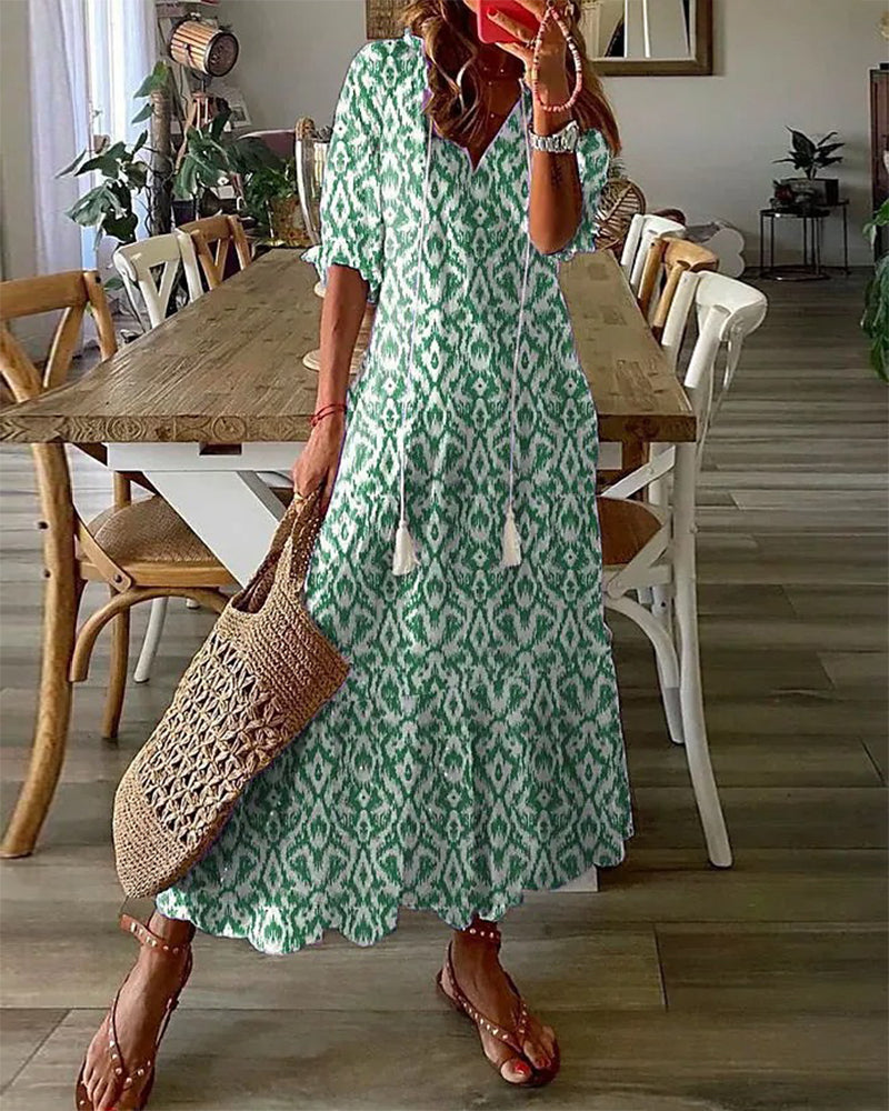 Robe Maxi Bohème Avec Ambiance Ibiza En Coton Léger