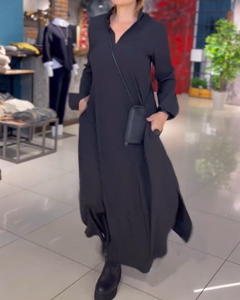 Robe Longue Femme Noire Élégante - Helen