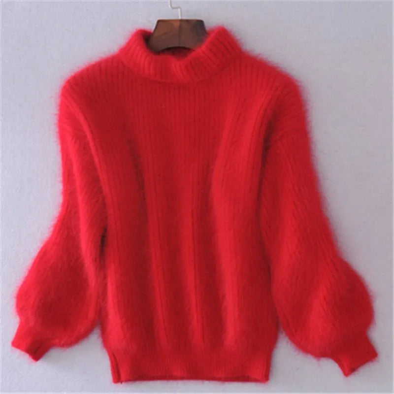 Léa | Pull Féminin Angora Manches Ballon