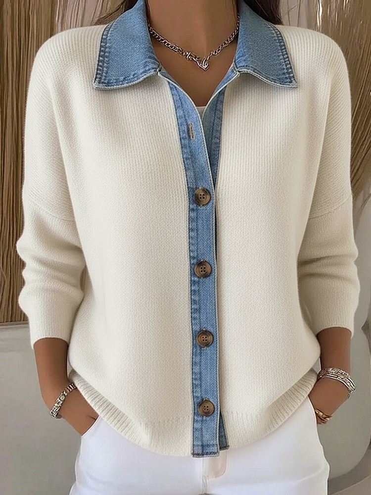Virginie | Cardigan Chic Maille Col Chemise