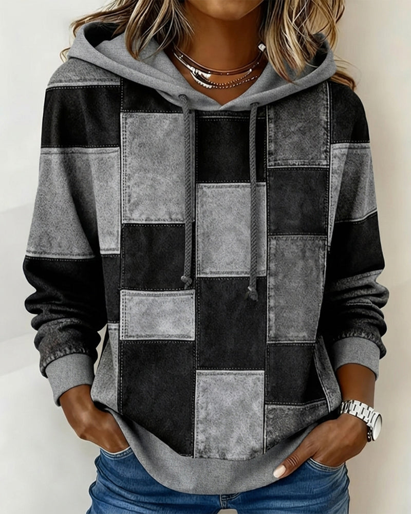 Manon - Hoodie Chic Imprimé Patchwork