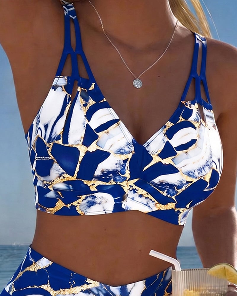 Inès - Bikini Taille Haute Sexy Imprimé