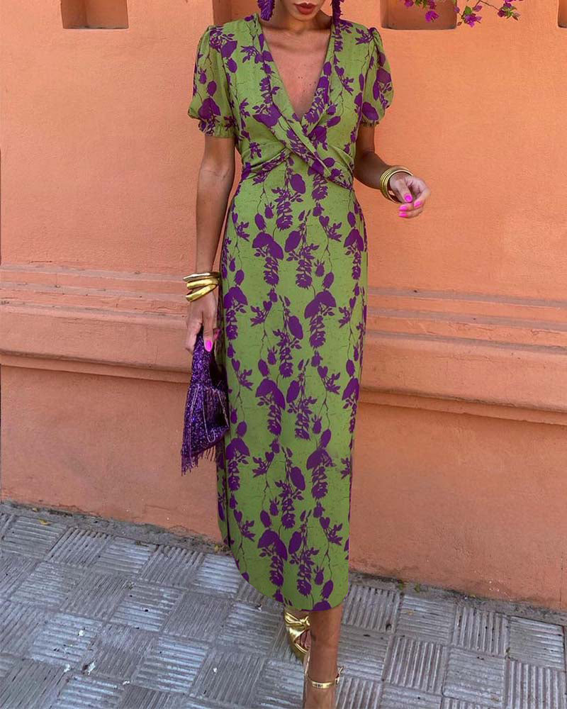 Robe Longue Femme Fleurie Cache-Cœur - Julia
