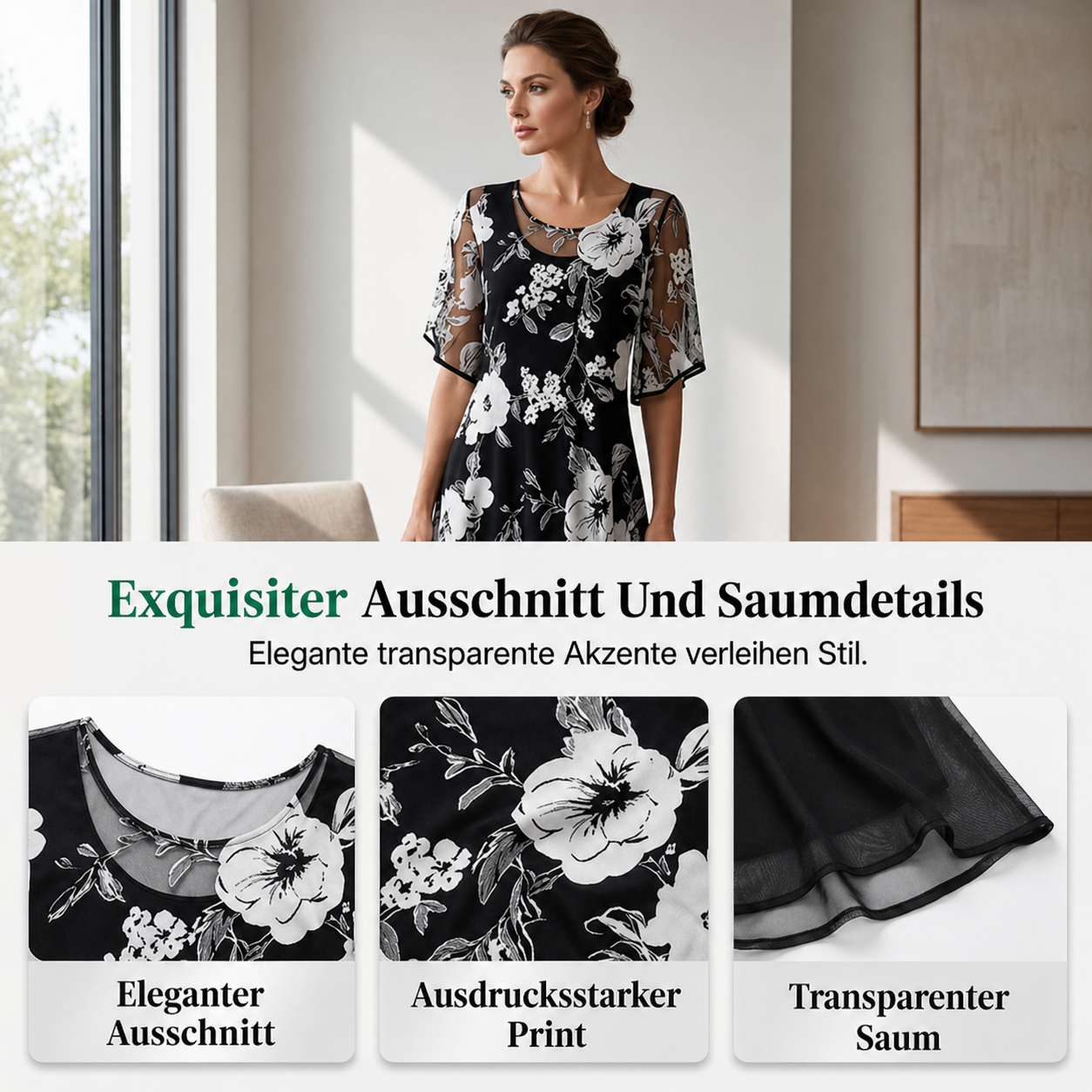 Yolanda - Élégante Robe en Mousseline Fleurie