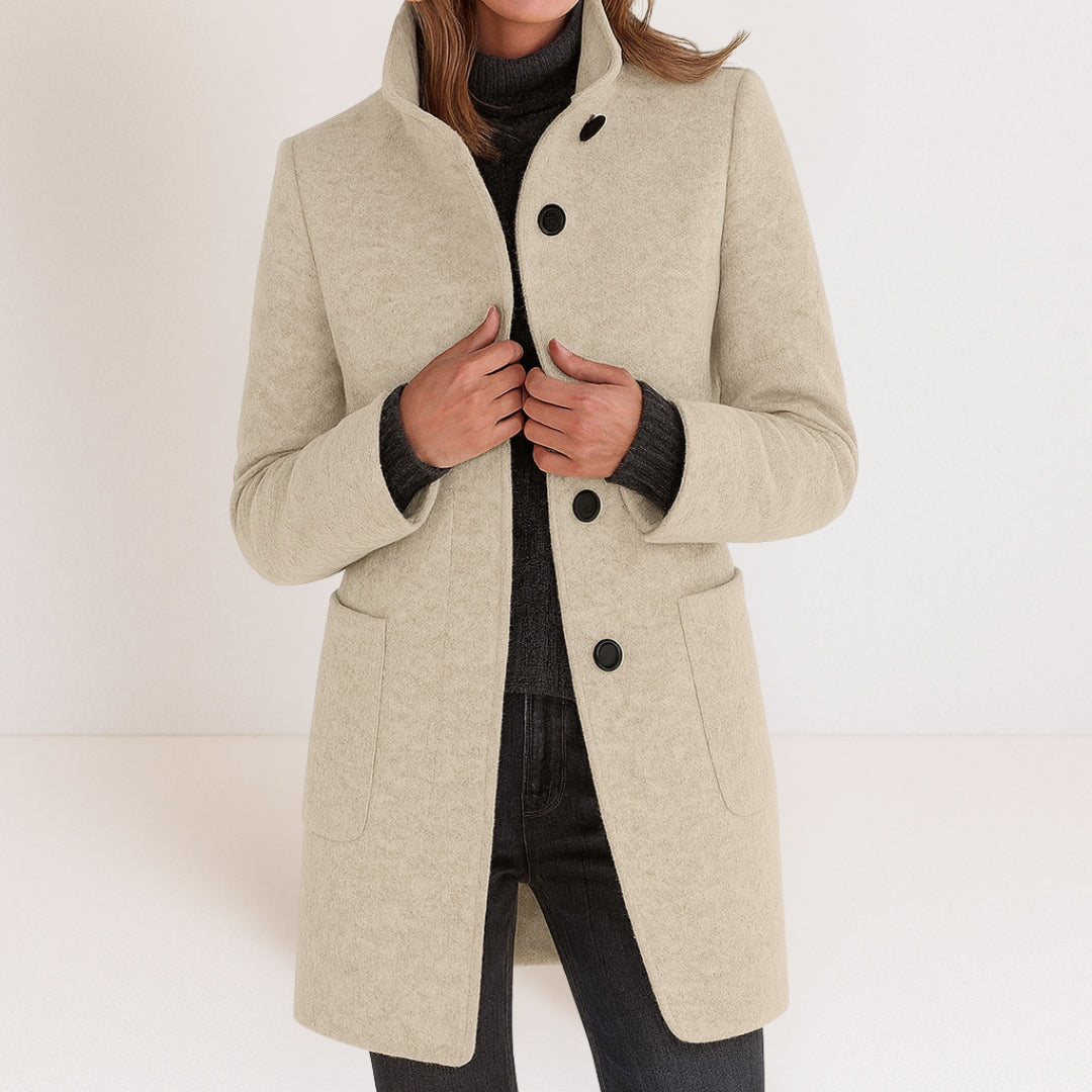 Juliette | Manteau Élégant Long Col Montant