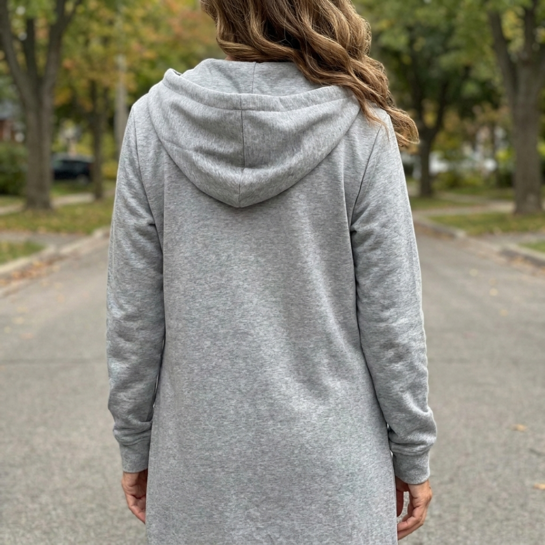 Sophie - Cardigan Chic Long Zippé à Capuche