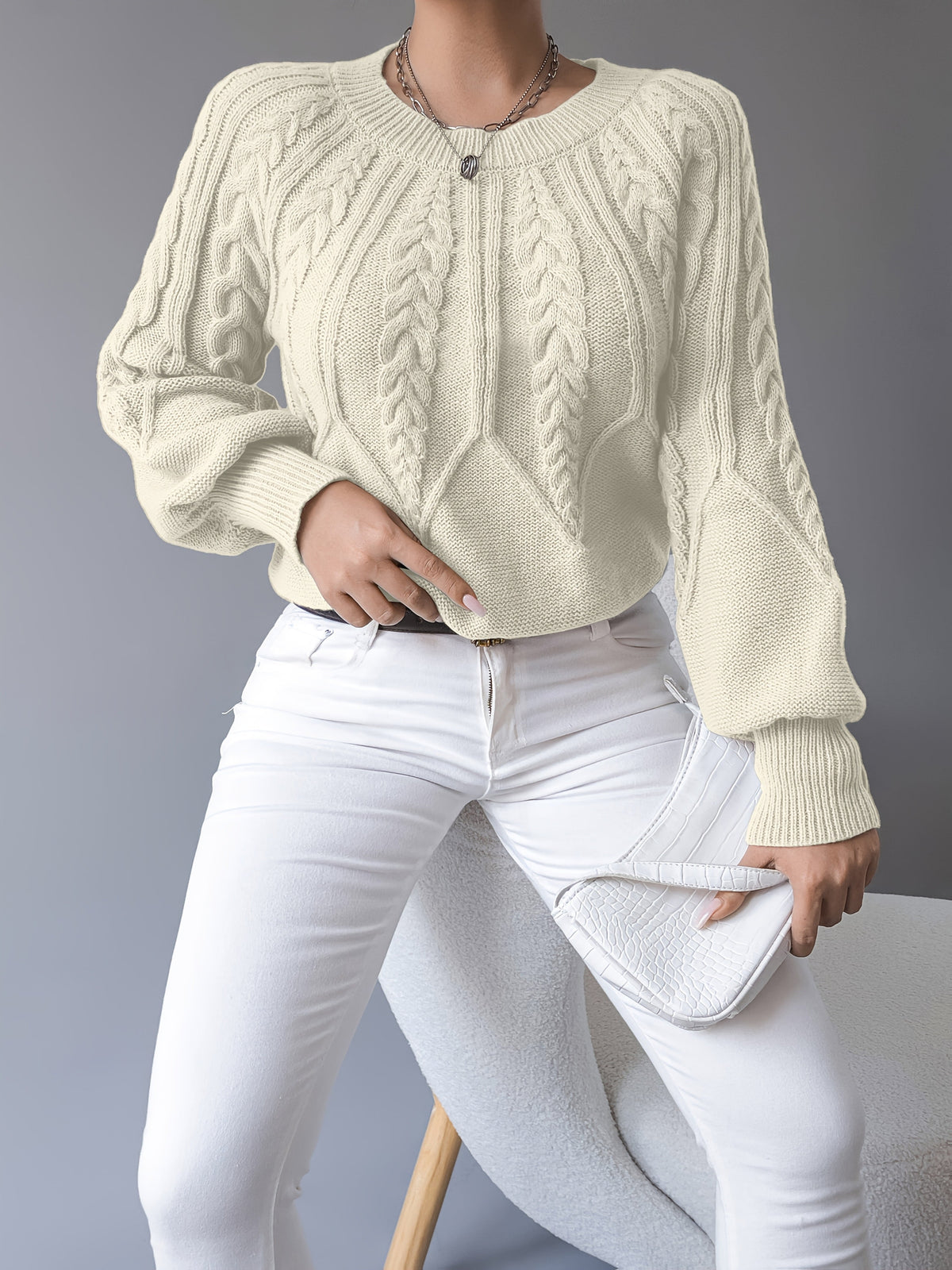 Chloé - Pull Flatteur Torsadé Col Rond