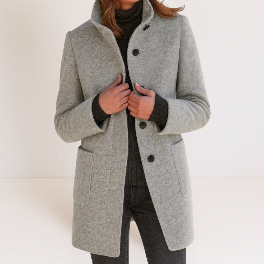 Juliette | Manteau Élégant Long Col Montant