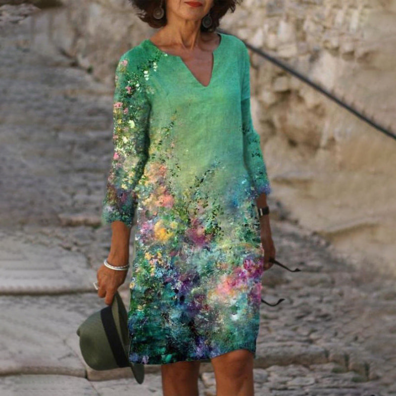 Camille - Robe Lin Fleurie Fluide