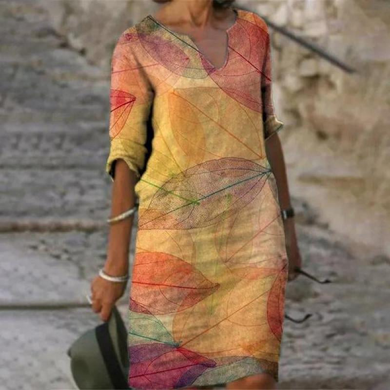 Charlotte - Robe Tunique Lin Fleurie Femme