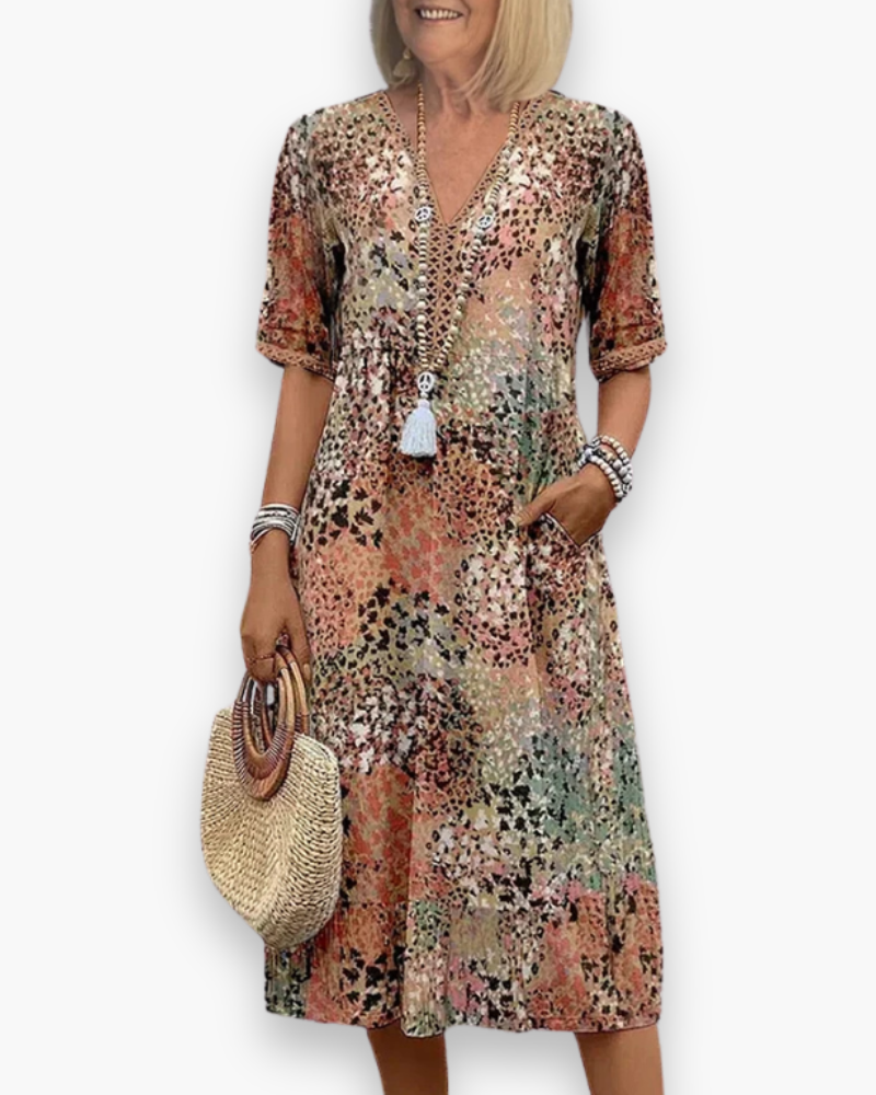 Robe midi imprimée femme | Élégant 5