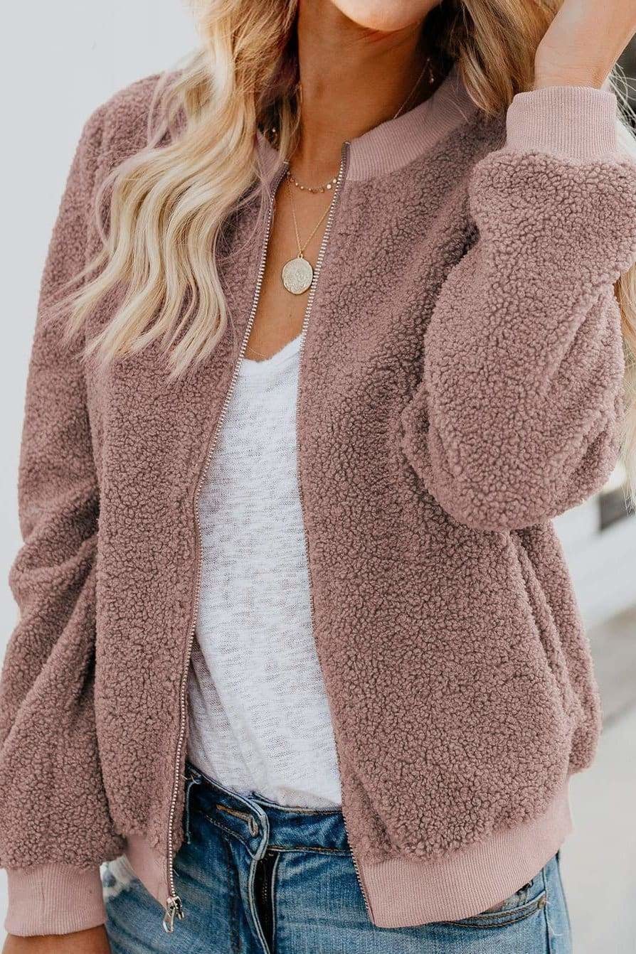 Noa - Veste bomber teddy femme