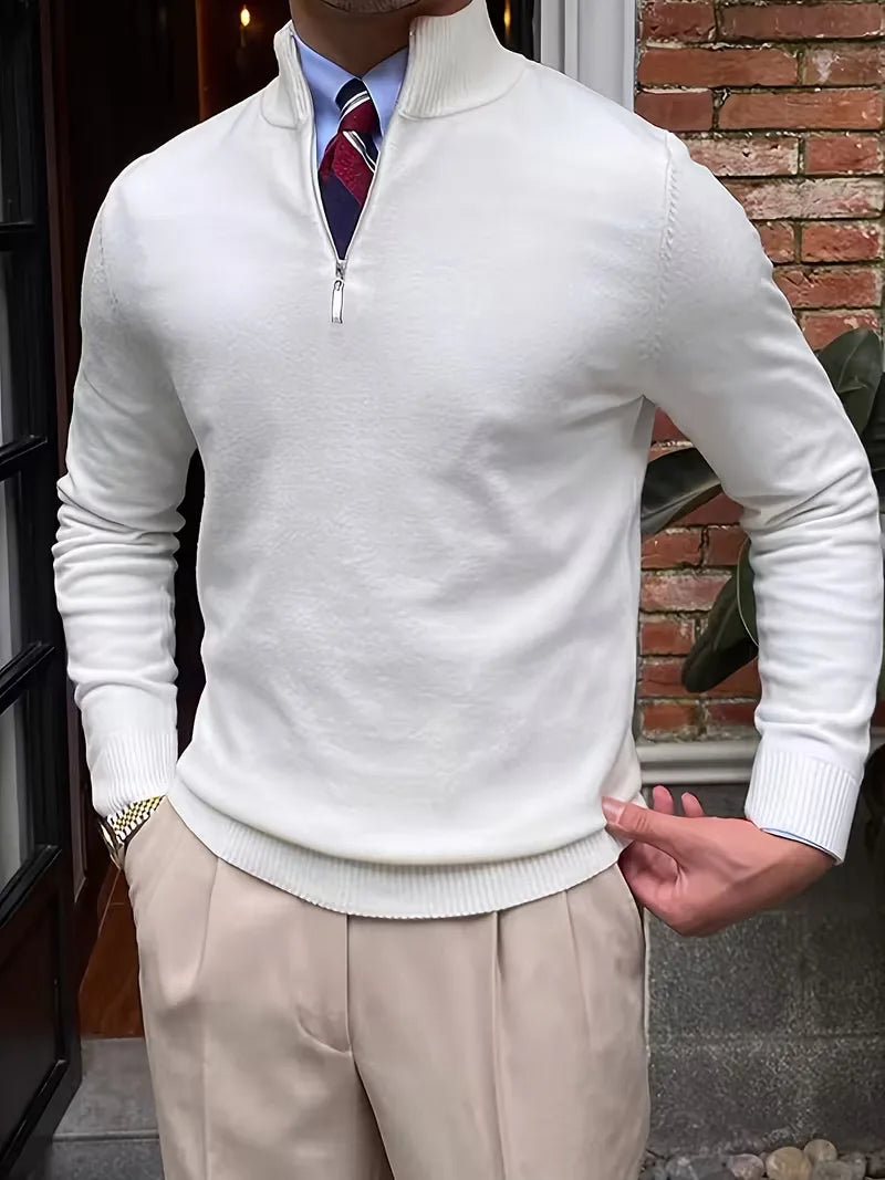Thomas - Pull Élégant Col Montant Zippé