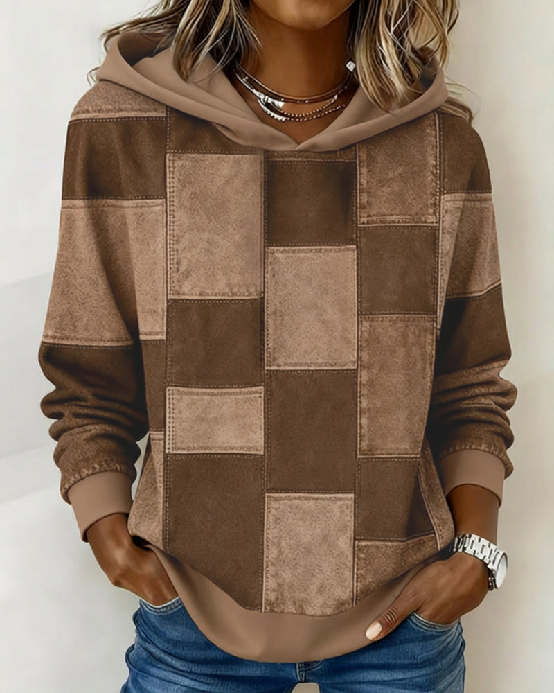Manon - Hoodie Chic Imprimé Patchwork