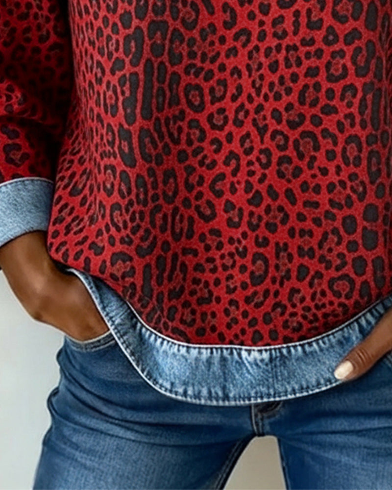 Karine - Pull Chic Imprimé Léopard