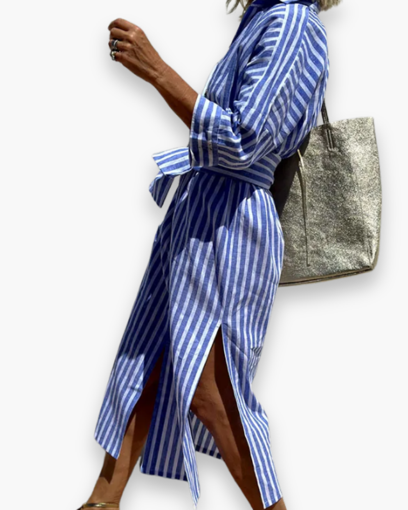 Robe chemise à rayures femme | Maxi élégante 3