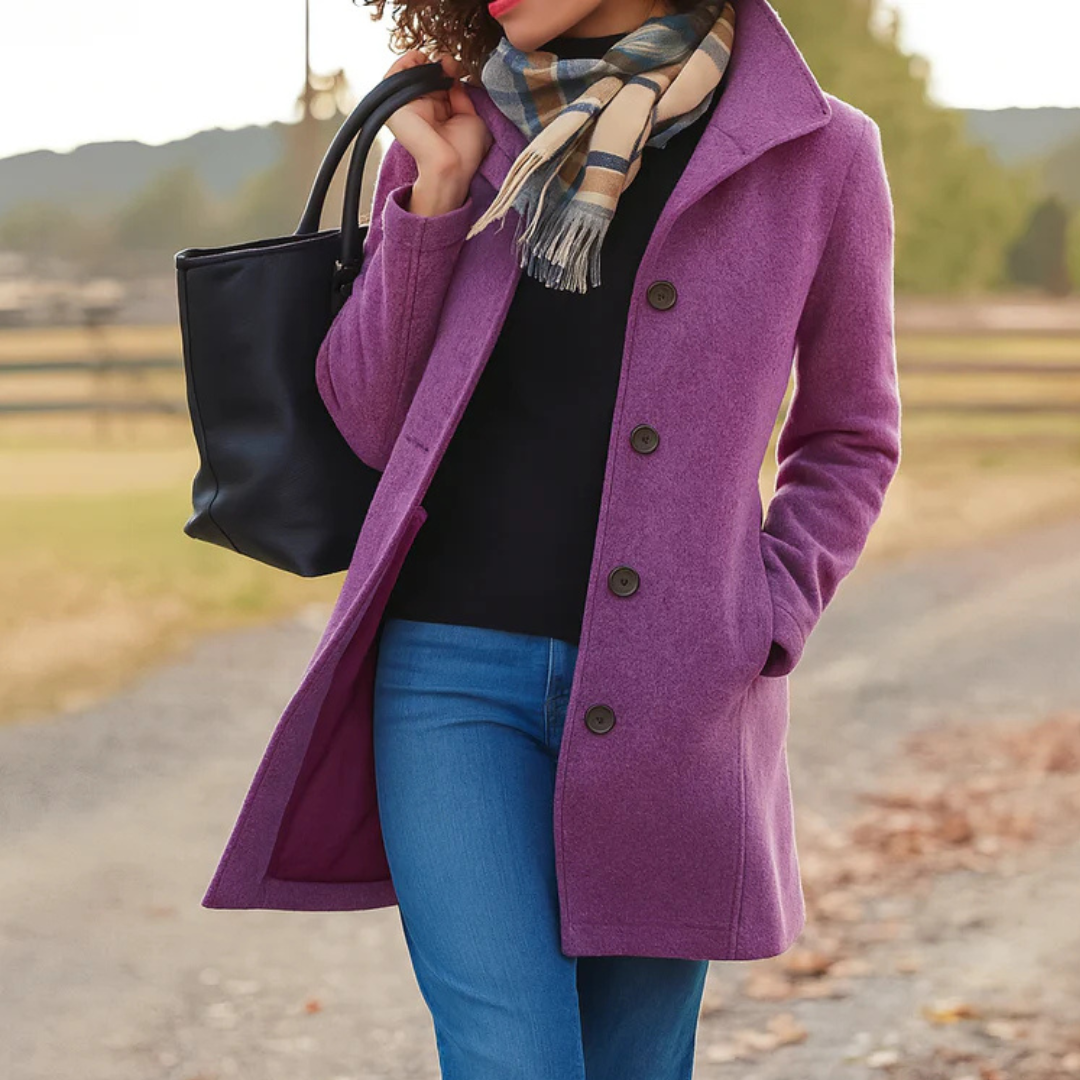 Claire | Manteau Élégant Chaud Col Montant