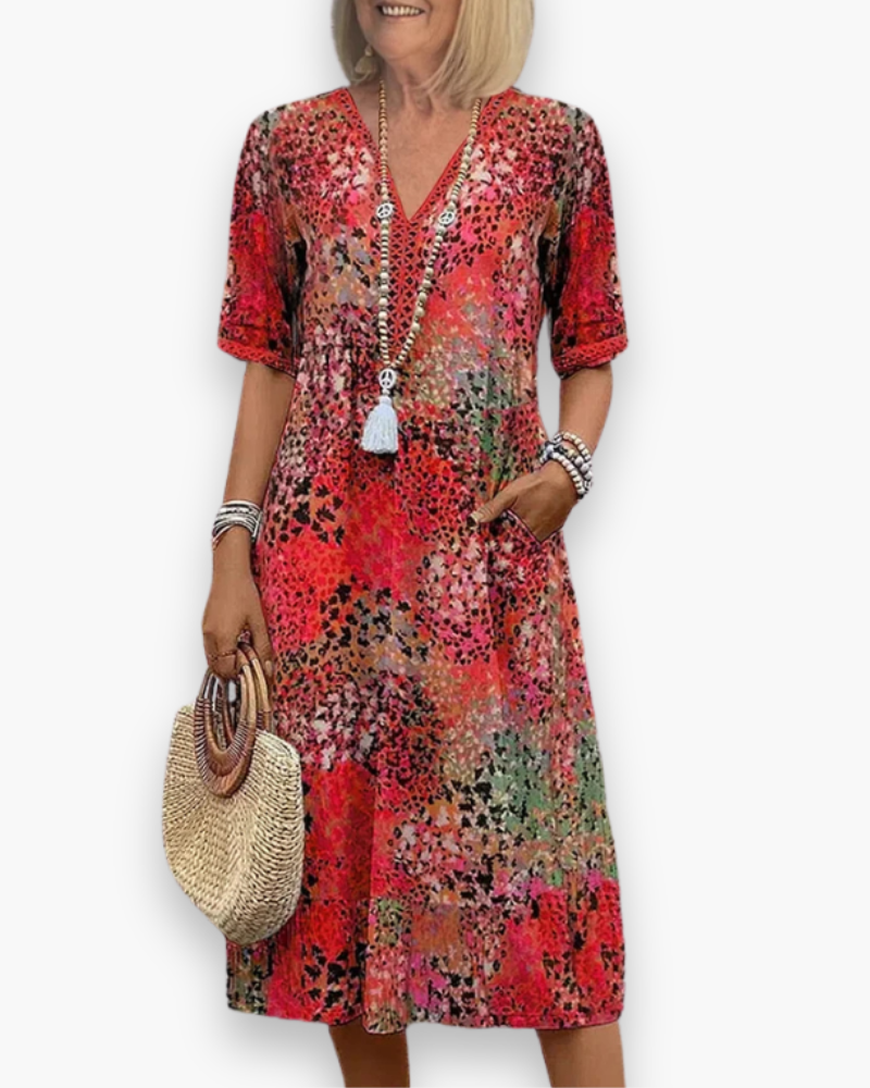 Robe midi imprimée femme | Élégant 1