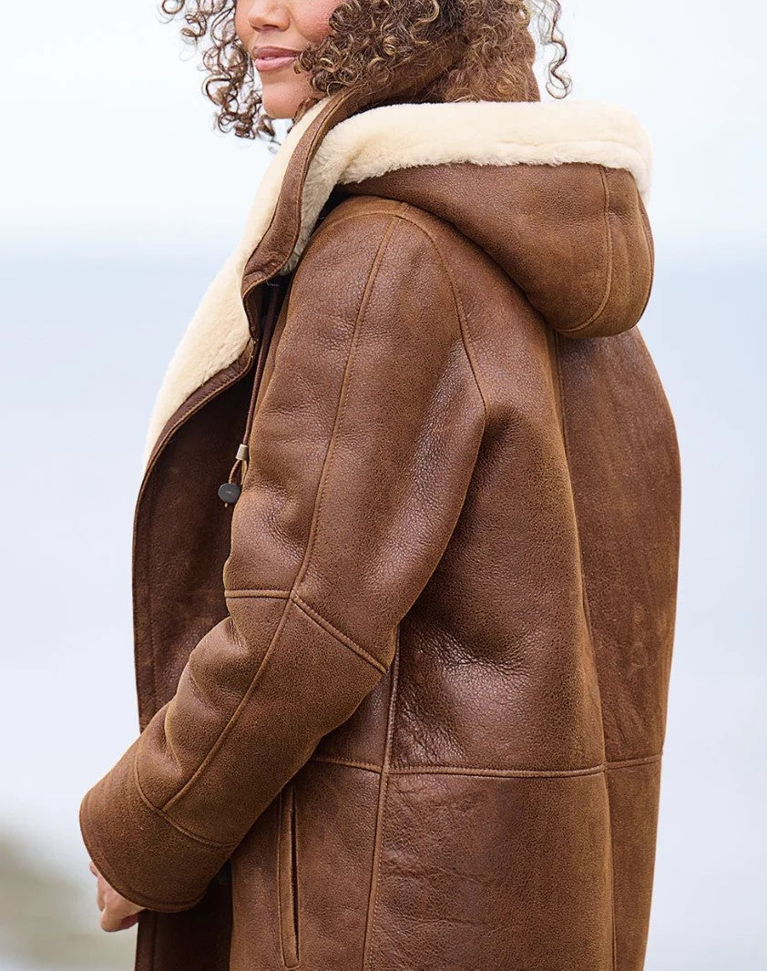 Hélène | Manteau Chic Daim Doublé Sherpa