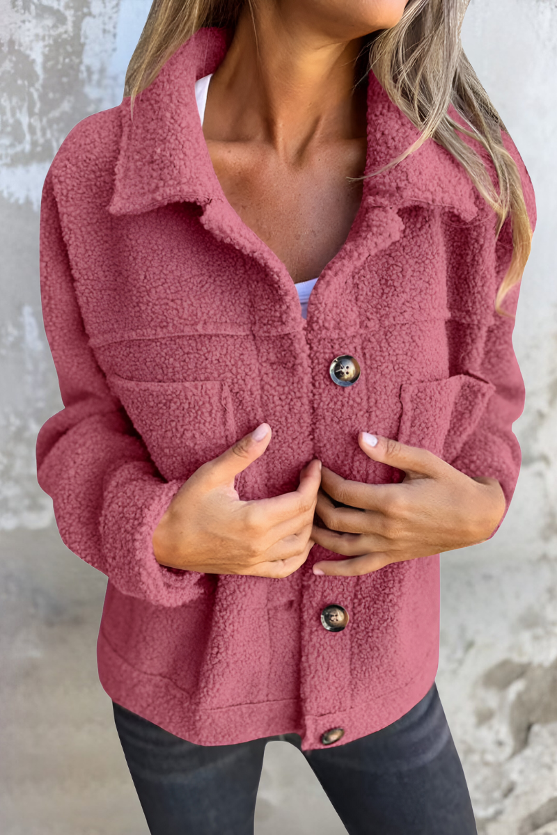 Adèle | Veste Élégante Teddy Col Chemise