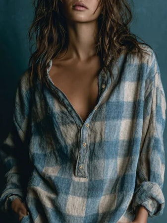 Robe Chemise Femme À Carreaux Oversize - Susan
