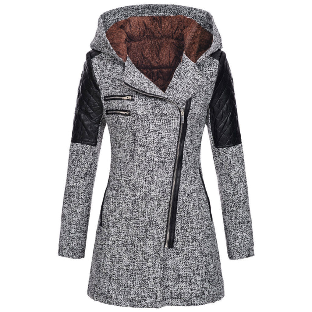 Marguerite - Manteau Élégant Zippé Asymétrique