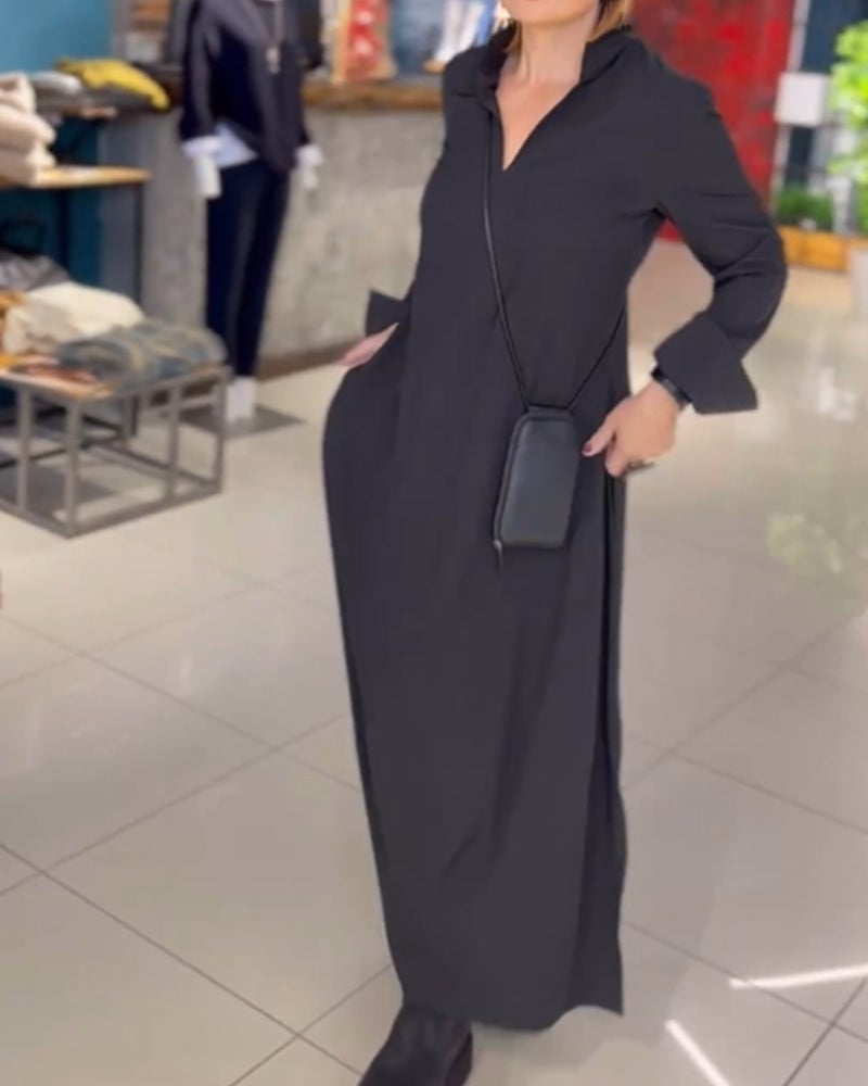 Robe Longue Femme Noire Élégante - Helen