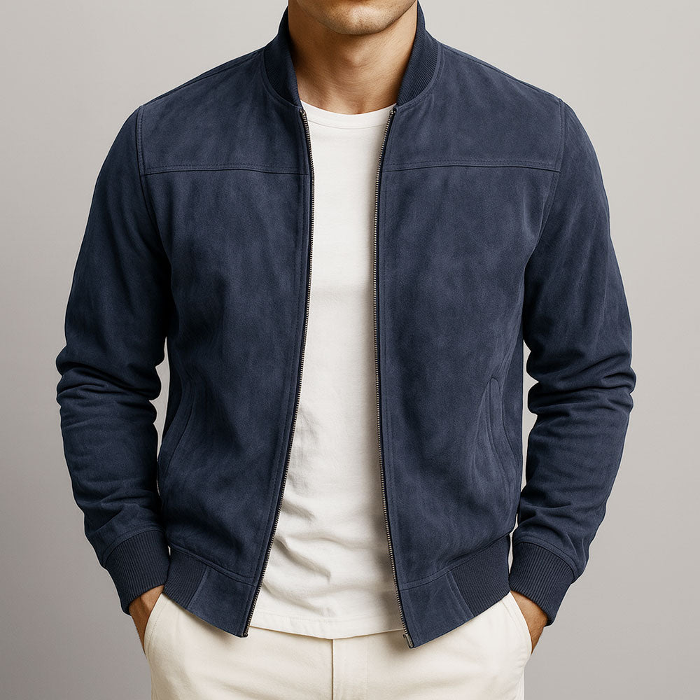 Christophe - Veste Élégante Daim Zippée