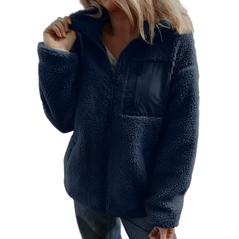Juliette | Veste Chic Teddy Col Montant