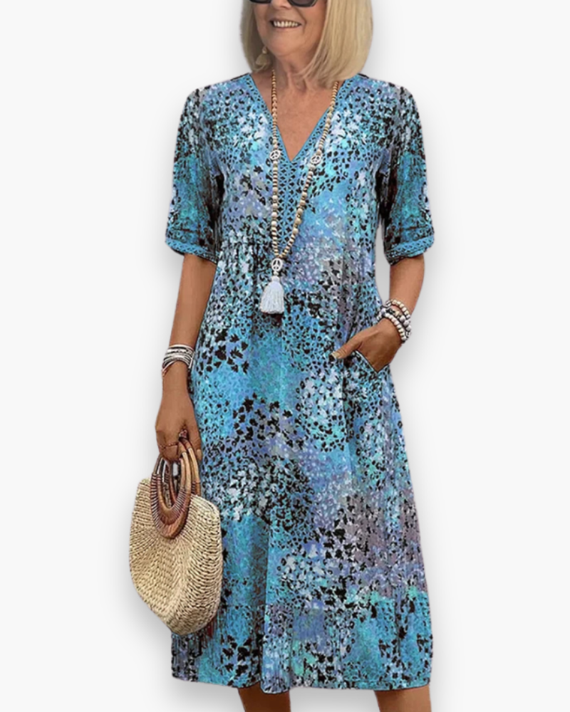 Robe midi imprimée femme | Élégant 2