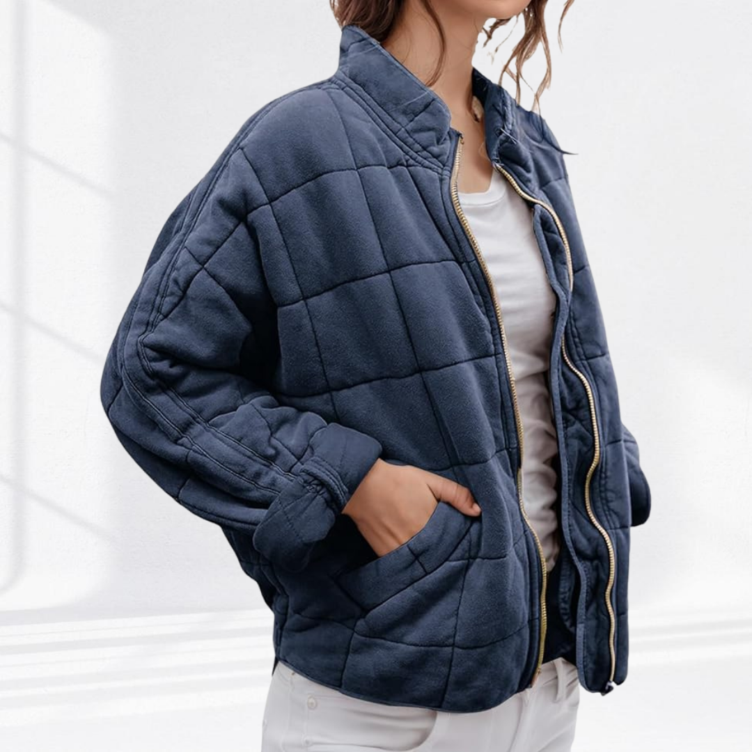 Chloé - Veste Élégante Matelassée Col Montant