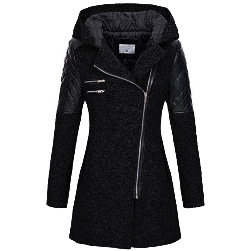 Marguerite - Manteau Élégant Zippé Asymétrique