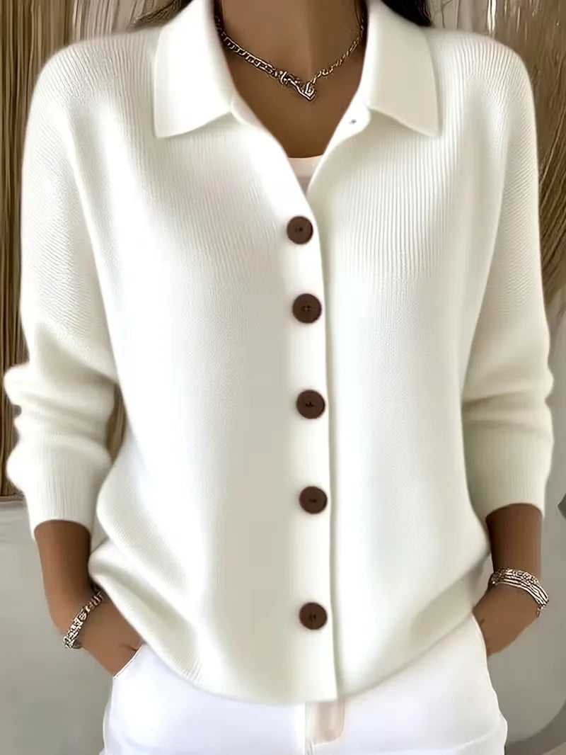 Camille - Gilet Élégant Boutonné Col Chemise