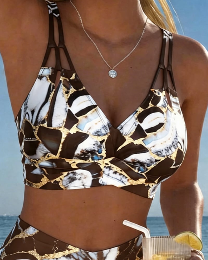Inès - Bikini Taille Haute Sexy Imprimé