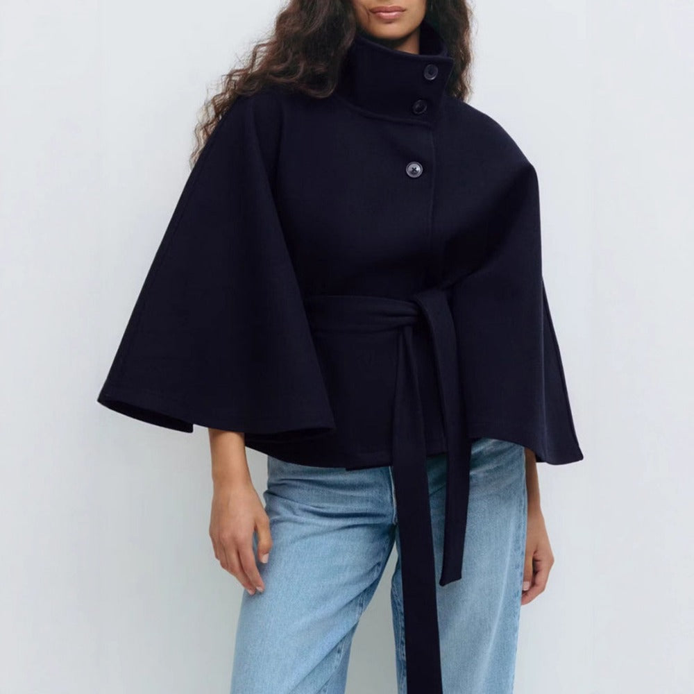 Chantal | Manteau Élégant Cape Col Montant