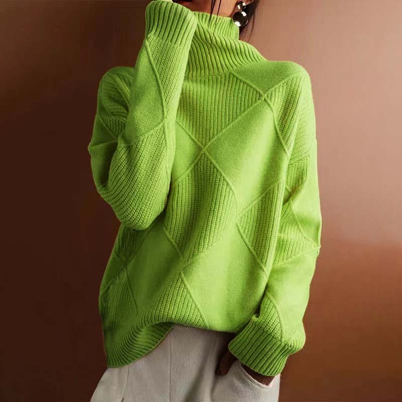 Isabelle - Pull Élégant Oversize Col Roulé