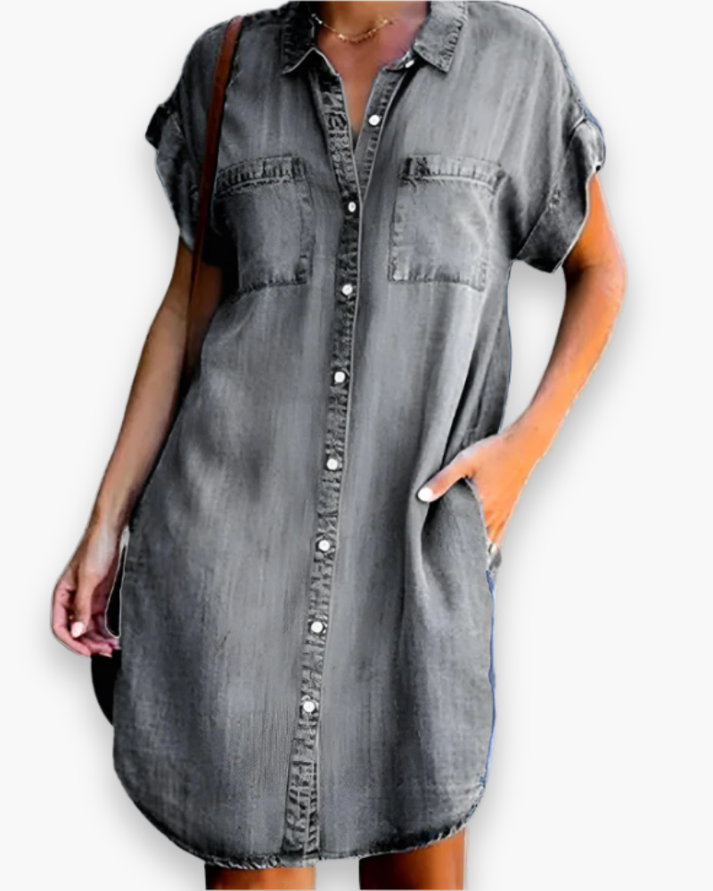 Robe chemise en jean femme | Mini élégante 2