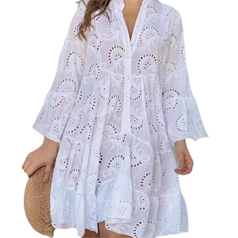 Maryse - Robe Bohème en Broderie Anglaise