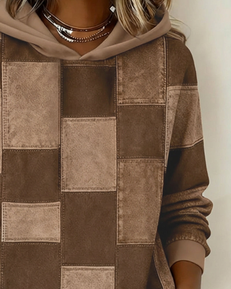 Manon - Hoodie Chic Imprimé Patchwork