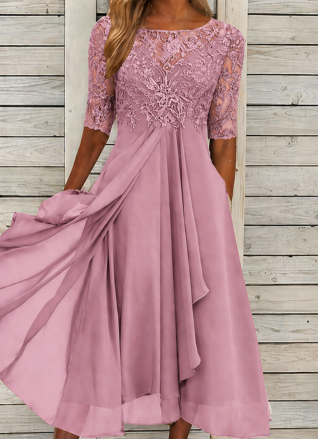 Robe Longue Femme en Dentelle de Cérémonie - Susan