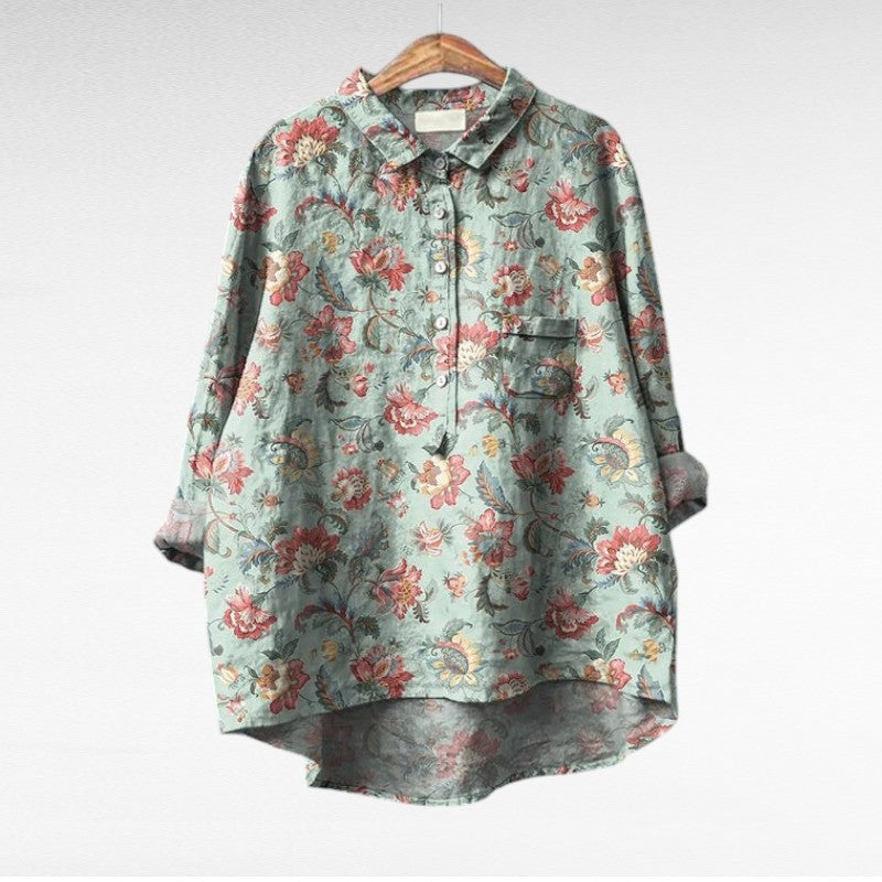 Caroline - Blouse Fleurie Élégante Femme