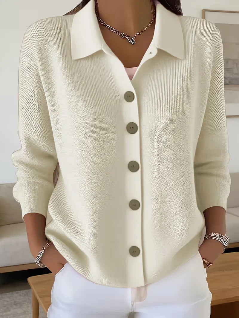 Camille - Gilet Élégant Boutonné Col Chemise