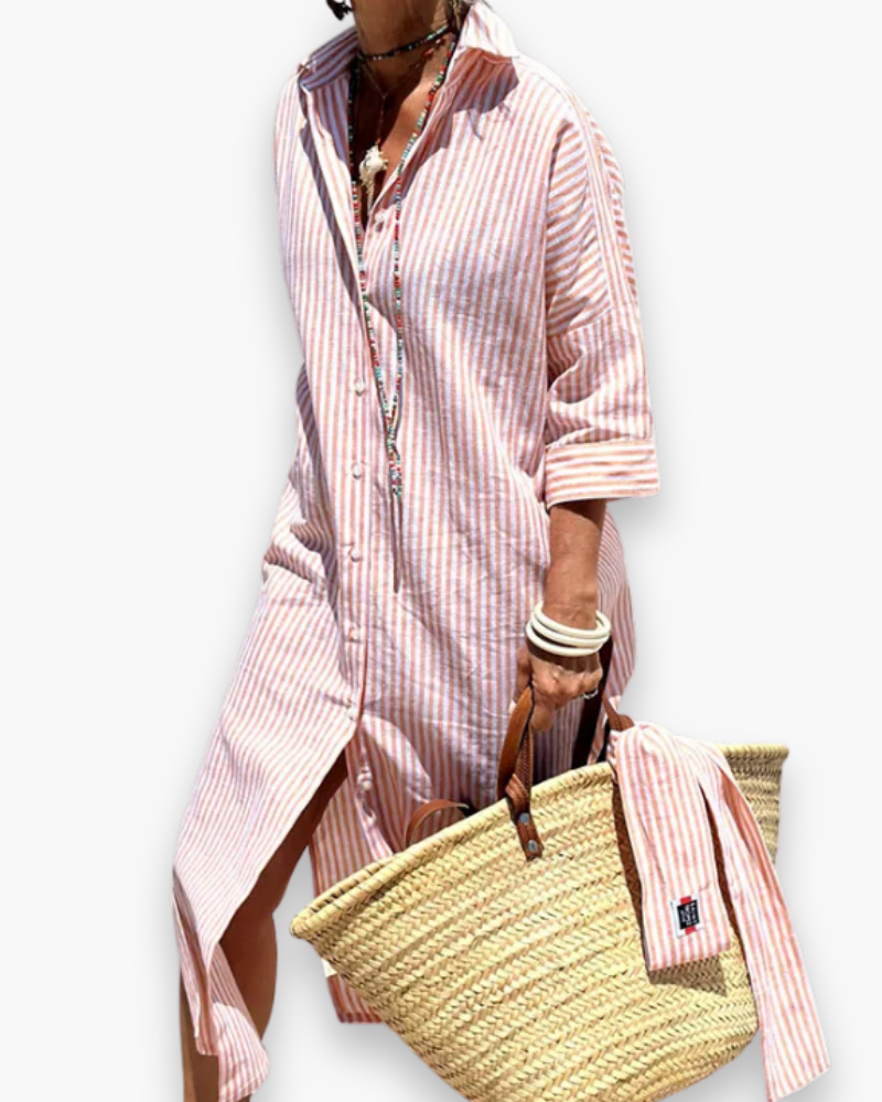 Robe chemise à rayures femme | Maxi élégante 1