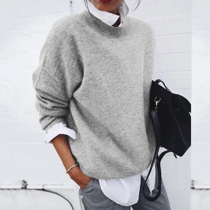 Émilie - Pull Élégant Oversize Col Montant