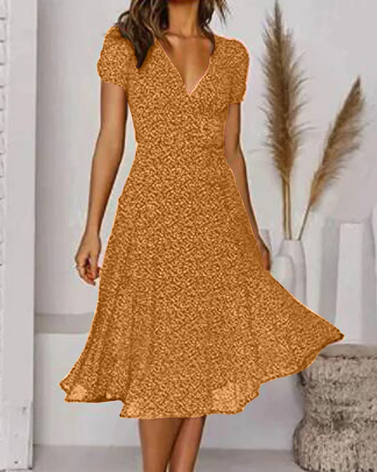 Thérèse - Robe En Mousseline Avec Imprimé Floral Et Col En V Élégant