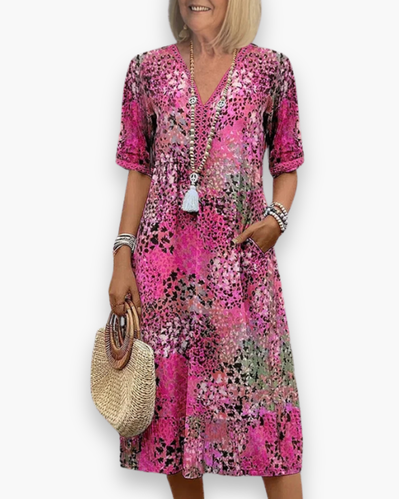 Robe midi imprimée femme | Élégant 3