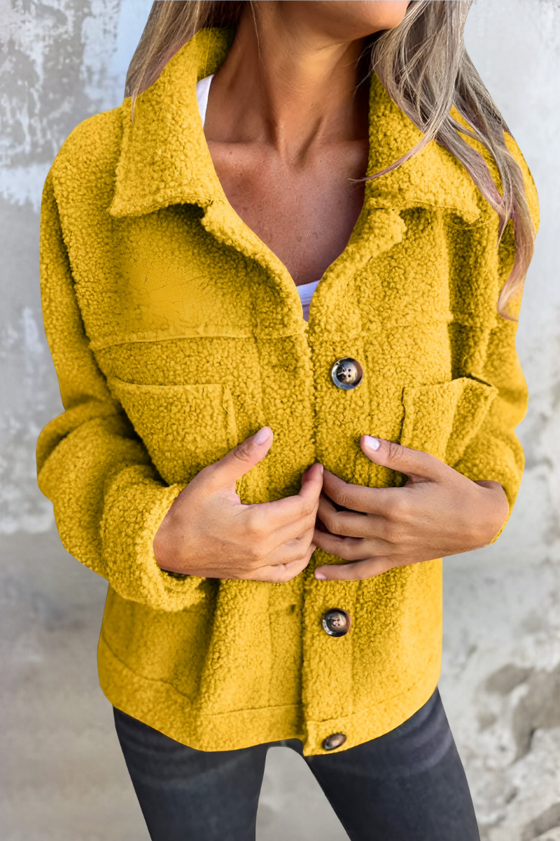 Adèle | Veste Élégante Teddy Col Chemise
