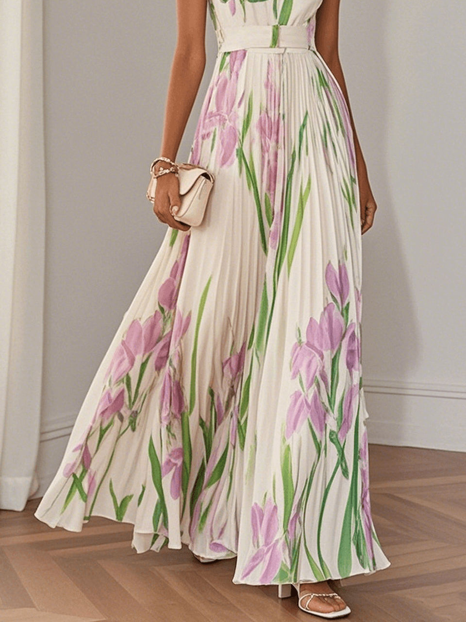 Valérie - Robe Longue Femme Fleurie Élégante