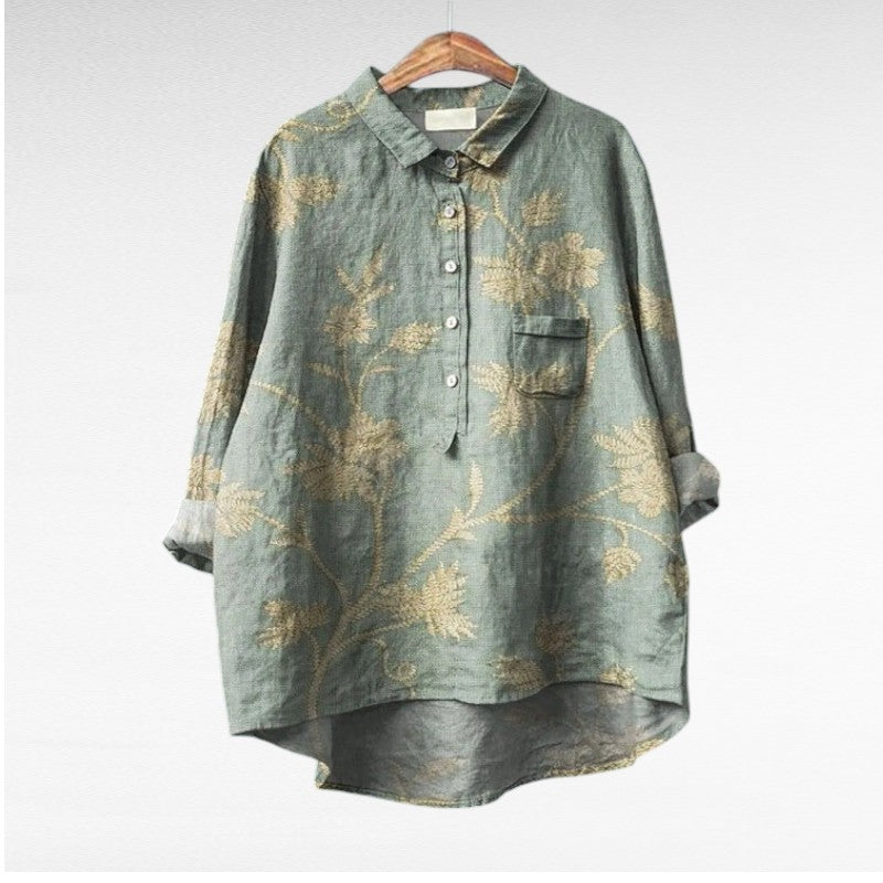 Caroline - Blouse Fleurie Élégante Femme