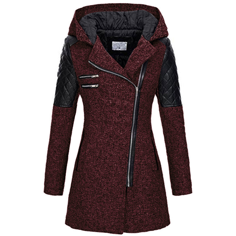 Marguerite - Manteau Élégant Zippé Asymétrique
